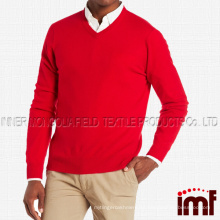 Suéter de cachemir 100% cachemir con cuello en V para hombre